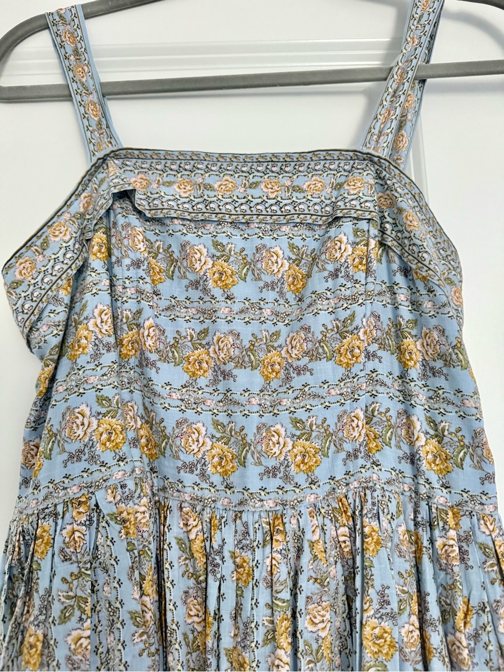 Max Studio Light Blue and Yellow Floral Maxi Dress - Picture 2 of 4